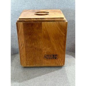 Vintage Baribo Solid Wood Sugar Sucre Canada Baribo craft Maid Wood Box Canister